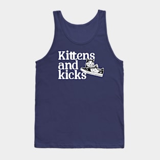 Vintage 90s Kittens and Kicks Sneaker Box Design - Retro Black and White Art Tank Top